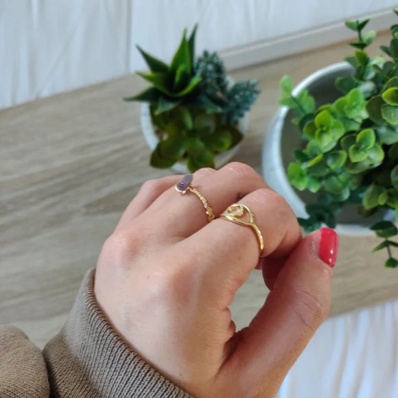 3/$20 AMETHYST CRYSTAL RING - Picture 3 of 3